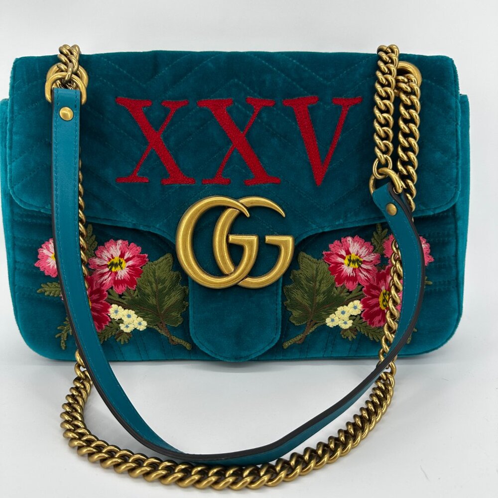 RAREGucci Medium Marmont Bag with Chevron Quilting - (Limited 110th Anniversary) - Picture 6 of 15
